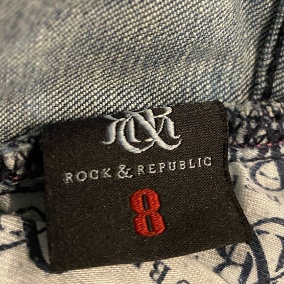 Rock & Republic Jeans Kasandra Bootcut Queen B Style Studded Size 8 - Picture 12 of 15